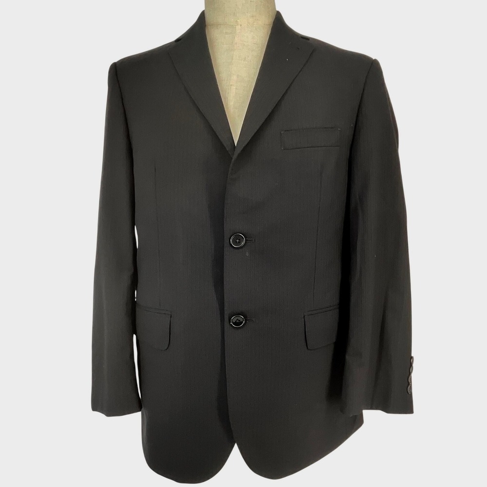 Jos. A. Bank Chelsea Mens Suit Jacket Blazer 40S Black Wool Blend Pinstripe 40S